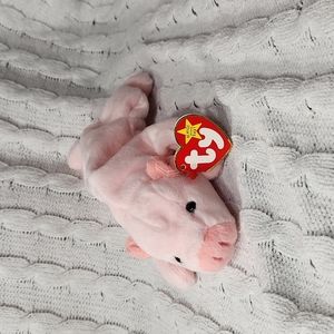 Vintage Ty Beanie Baby Original Squealer The Pig 1993 P.E. Pellets